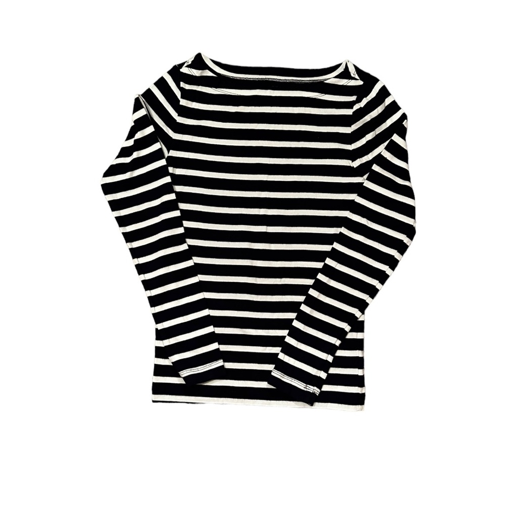 Gap, Long Sleeve, Navy and White striped, Crew neck top, size XS